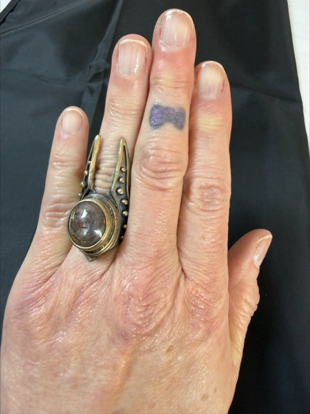 Acid Queen OOAK WarMaster Ring Ruby Sterling Silver Size 5.75 - Picture 6 of 15